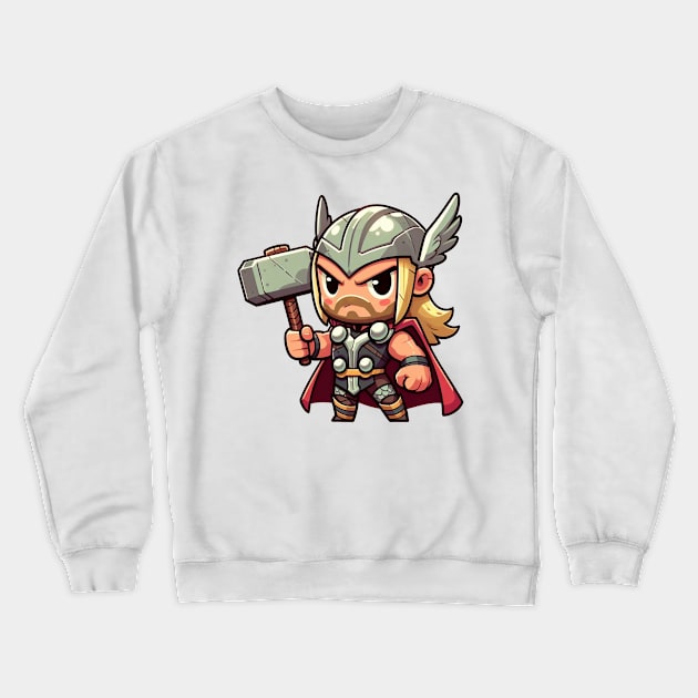 Cute Thor from scandinavian mythology Crewneck Sweatshirt by Dmytro